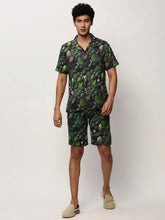 Men Green Printed Casual Co ords-MARSHALL-1851-Green